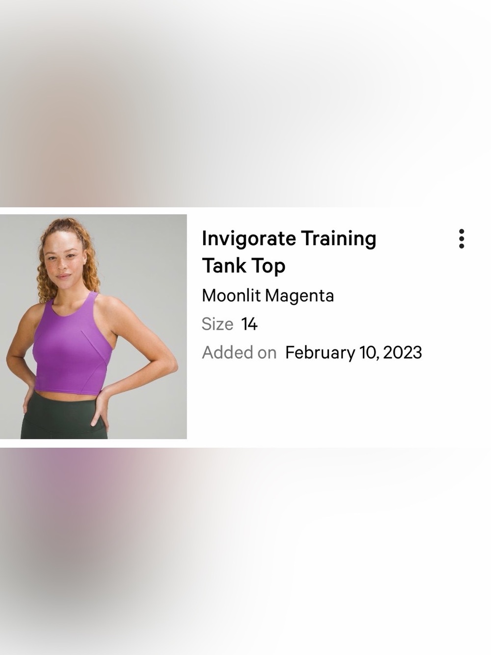 lululemon Moonlit Magenta Invigorate Training Tank Top